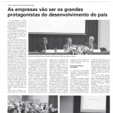 “As empresas vão ser os grandes protagonistas do desenvolvimento do país”